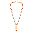 Mahi Lord Shiv Engraved with Trishul and Damru Religious Rudraksha Pendant for Men and Women (PS1101910G)