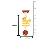 Mahi Lord Shiv Engraved with Trishul and Damru Religious Rudraksha Pendant for Men and Women (PS1101910G)