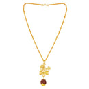 Mahi Lord Shiv Engraved with Trishul and Damru Religious Rudraksha Pendant for Men and Women (PS1101911G)