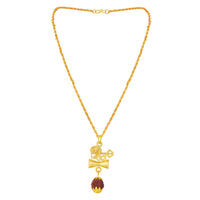 Mahi Lord Shiv Engraved with Trishul and Damru Religious Rudraksha Pendant for Men and Women (PS1101911G)