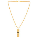 Mahi Rhodium Plated Lord "RAM " Engraved Dual Side Locket Pendant with Chain for Men and Women (PS1101913G)