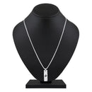 Mahi Rhodium Plated Lord "Om " Engraved Dual Side Unisex Locket Pendant with Chain f(PS1101914R)