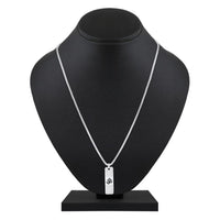 Mahi Rhodium Plated Lord "Om " Engraved Dual Side Unisex Locket Pendant with Chain f(PS1101914R)