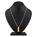 Mahi Gold Plated Lord "Om " Engraved Dual Side Locket Pendant with Chain for Men and Women (PS1101915G)