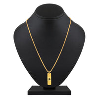Mahi Gold Plated Lord "Om " Engraved Dual Side Locket Pendant with Chain for Men and Women (PS1101915G)