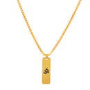 Mahi Gold Plated Lord "Om " Engraved Dual Side Locket Pendant with Chain for Men and Women (PS1101915G)