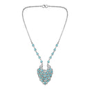 Mahi Peacock Feather-Shaped Necklace with Blue Crystals for Women (PS1101917R)