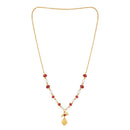 Mahi Simple and Lovely Strawberry Necklace with Artificial Beads and Gold Plating for Women (PS1101918G)