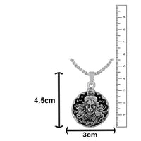Mahi Unisex Bajrangbali Hanuman Pendant with Chain Oxidised Rhodium Plating (PS1101919R)