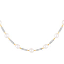 Mahi Lightweight Elegant White Artificial Pearl & Two-Toned Necklace for Women (PS1101964M)