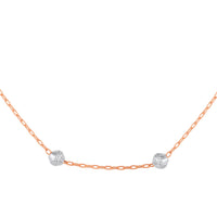 Mahi Elegant Rose Gold Plated Minimal Beaded Chain Necklace Stylish Neck Chain for Women (PS1101970Z)