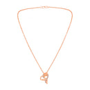 Mahi Rose & Heart Shaped Sparkling White Crystals Pendant Necklace for Women (PS1101973ZWhi)