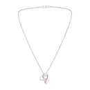 Mahi Rose & Heart Shaped Sparkling White Crystals Pendant Necklace for Women (PS1101974RPin)
