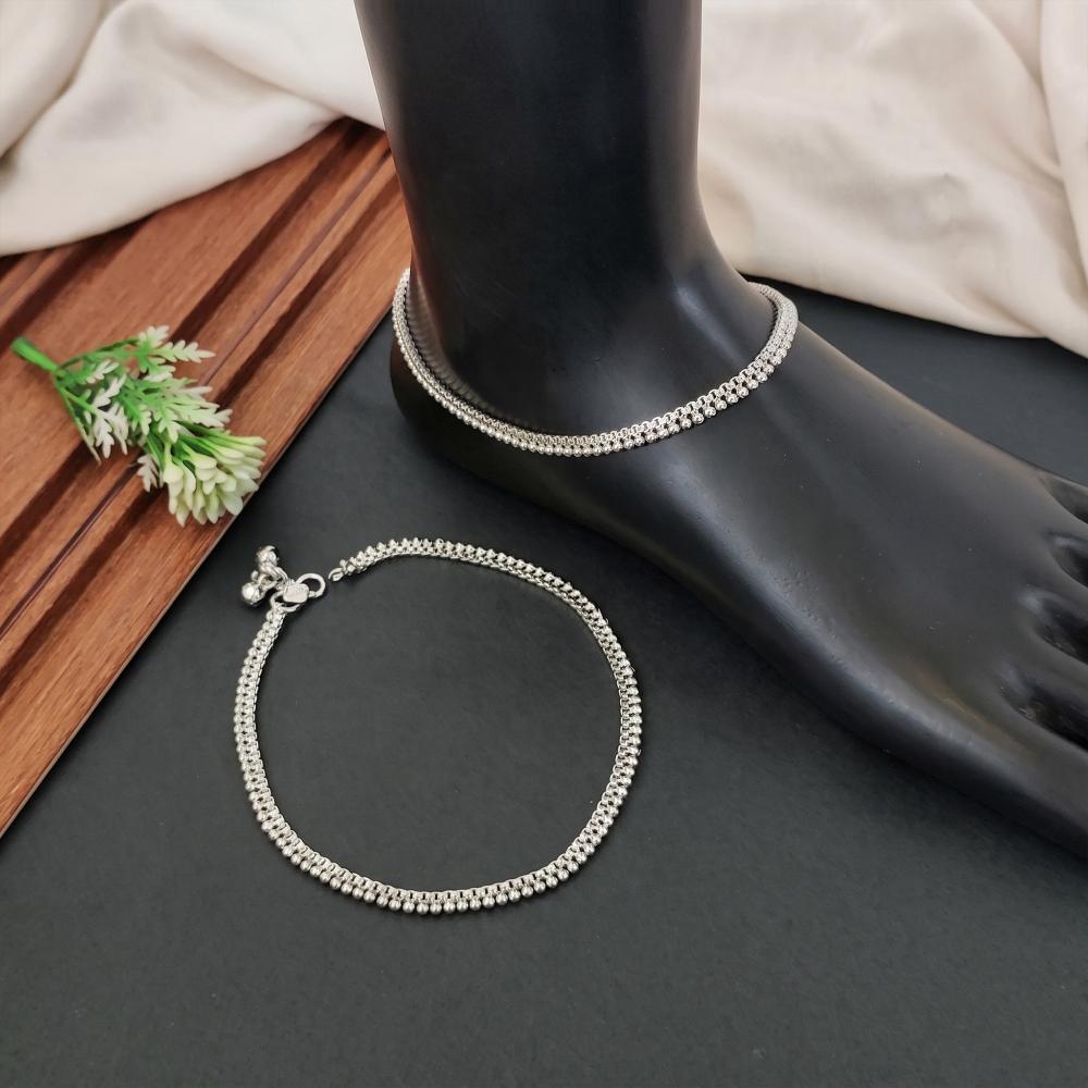 Js Fashion  Traditional Oxidized Silver Fancy Anklet