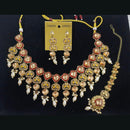Midas Touch Divine Beauty Crystal Stone And Pearl Necklace Set