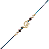 Mahi Gold Plated Om and Evil Eye Rakhi for Bhaiya (RA1100723G)