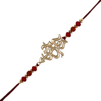 Mahi Rose Gold Plated OM and Trishul Rakhi with Rudraksha for Bhaiya (RA1100732G)