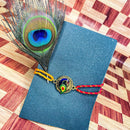 Mahi Meenakari Enamel Peacock-Shaped Fancy Rakshabandhan Rakhi with Crystals for Brother, Bhai, Bro (RA1100758G)