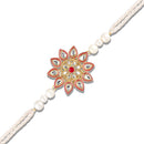 Mahi Traditional Kundan Brother Rakhi | Floral Design for Bhaiya (RA1100821G)
