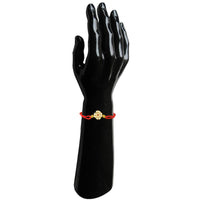 Mahi Traditional Kundan Rakhi for Brother | Red Thread Rakhi with Floral Gold Centerpiece (RA1100826G)