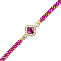 Mahi Elegant Purple Kundan Stone Rakhi for Brother / Bhaiya (RA1100827G)
