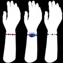 Mahi Combo of 3 Meenakari Work Evil Eye Nazariya Rakhis with Blue and Pink Crystals for Bhaiya (RCO1105538M)