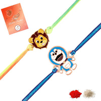 Mahi Kids Cartoon Rakhi Combo Set of 2 | Cute Character Rakhis for Boys with Superhero & Fun Faces (RCO1105826G)