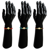Mahi Traditional Kundan Rakhi Combo Set of 3 for Brother | Designer Rakhis with Pearl, Meenakari Work (RCO1105830G)