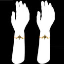 Mahi Doctor Theme Rakhi Combo Set of 2 for Brother | Stethoscope & Heartbeat Design in Antique Gold Finish (RCO1105833G)