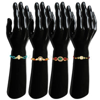 Mahi Trendy Rakhi Combo Set of 4 for Brother | Traditional Theme, Crystals and Artificial Pearl Rakhis (RCO1105837G)