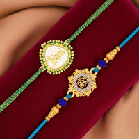 Mahi Bhai & Bro Engraved Rakhi Combo Set of 2 for Brothers (RCO1105846G)
