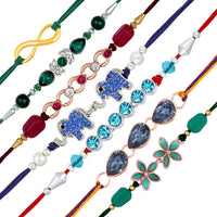 Mahi Rakhi Combo for Brother – Set of 7 Trendy Rakhi for Raksha Bandhan (RCSO1105827M)