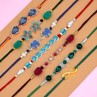 Mahi Rakhi Combo for Brother – Set of 7 Trendy Rakhi for Raksha Bandhan (RCSO1105827M)
