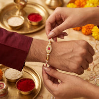 Js Fashion Pack of 3 Premium Traditional Gold Finish Rakhi Set