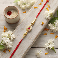 Js Fashion Pack of 3 Premium Traditional Gold Finish Rakhi Set