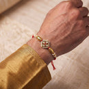 Js Fashion Pack of 3 Antique Designer Pearl Rakhi High Gold