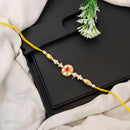 Js Fashion Pack of 3 Antique Designer Stone Rakhi High Gold