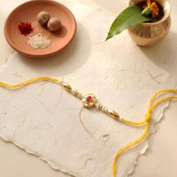 Js Fashion Pack of 3 Antique Designer Stone Rakhi High Gold