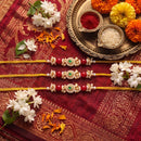 Js Fashion Premium Pearl Beaded Designer Rakhi Combo Pack 3 for Brother