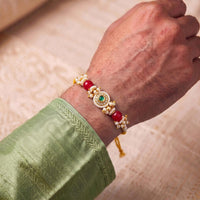 Js Fashion Premium Pearl Beaded Designer Rakhi Combo Pack 3 for Brother