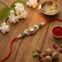 Js Fashion Premium Lotus Stone Designer Rakhi Combo Pack 3 for Brother
