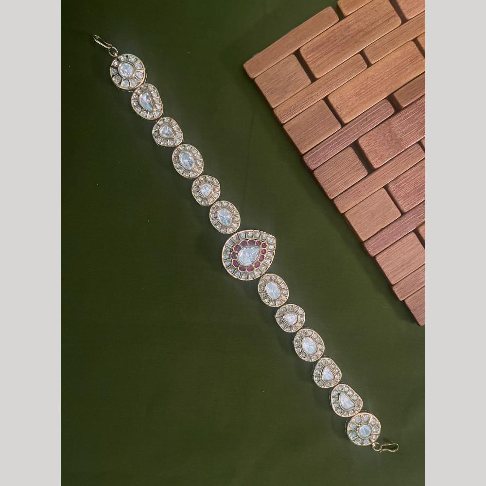 Arham Premium Gold Plated Designer Heavy Polki Kundan Stone Sheeshphool