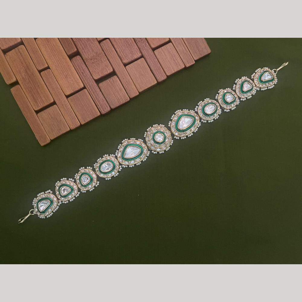 Arham Premium Gold Plated Designer Heavy Polki Kundan Stone Sheeshphool