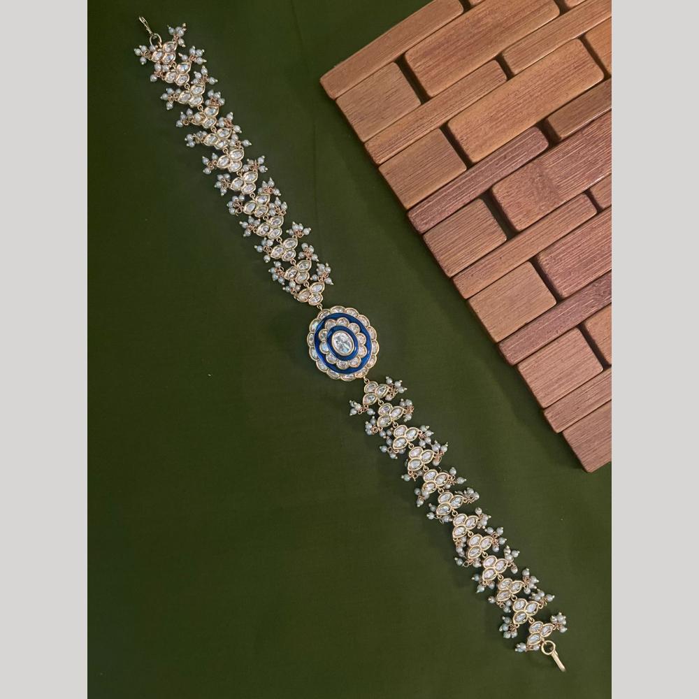 Arham Premium Gold Plated Designer Heavy Polki Kundan Stone Sheeshphool