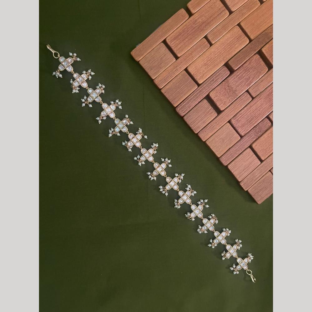 Arham Premium Gold Plated Designer Heavy Polki Kundan Stone Sheeshphool