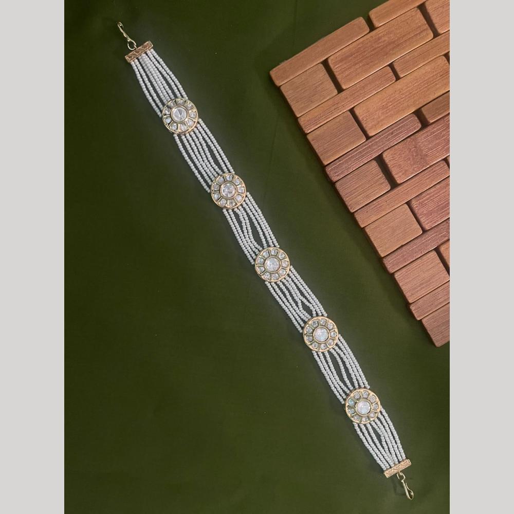 Arham Premium Gold Plated Designer Heavy Polki Kundan Stone Sheeshphool