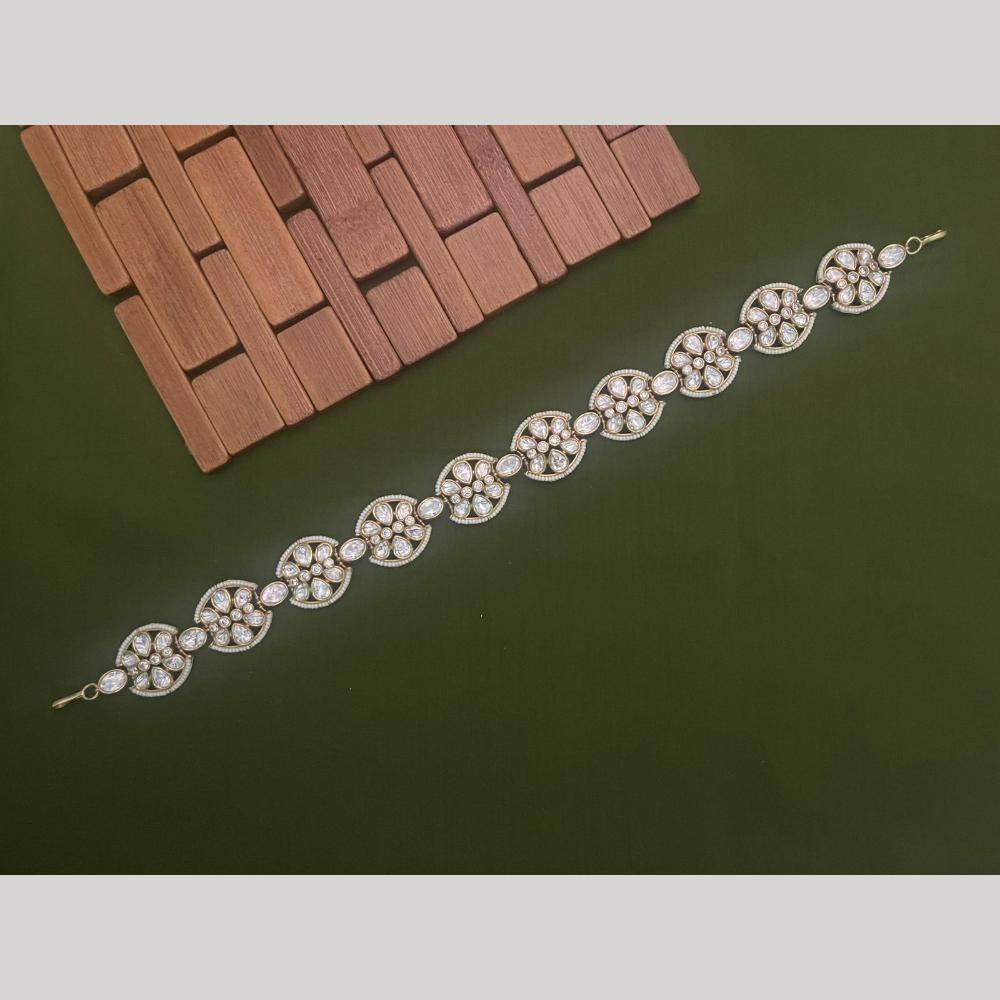 Arham Premium Gold Plated Designer Heavy Polki Kundan Stone Sheeshphool