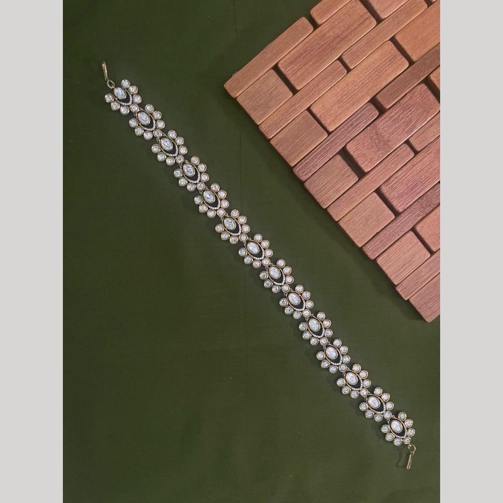 Arham Premium Gold Plated Designer Heavy Polki Kundan Stone Sheeshphool