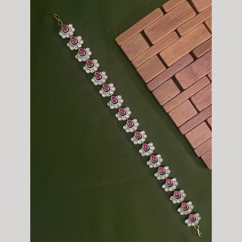 Arham Premium Gold Plated Designer Heavy Polki Kundan Stone Sheeshphool