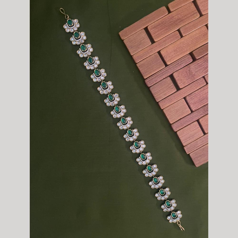 Arham Premium Gold Plated Designer Heavy Polki Kundan Stone Sheeshphool